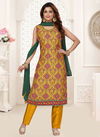 Golden Colour New Exclusive Wear Designer Embroidery Readymade Salwar Suit Collection N F C 598 GOLDEN